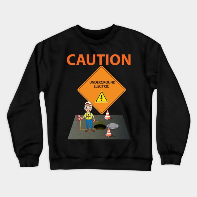 Caution Crewneck Sweatshirt by keshanDSTR